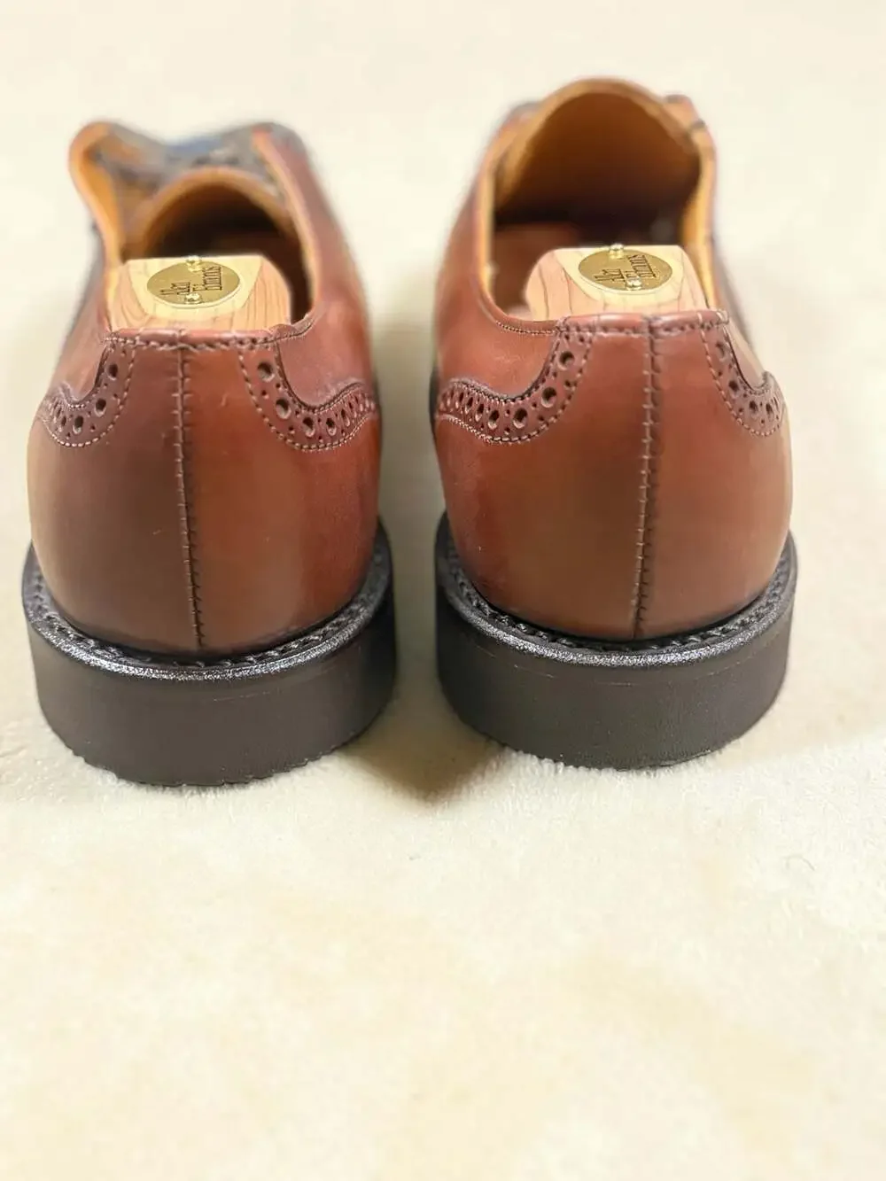 Allen Edmonds Benton Orthotic Cognac Brown Cap Toe Oxford Dress Shoes 9 D NEW